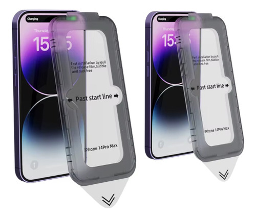 Vidrio Templado Para iPhone 13 13Pro 14 16 16Pro Con Diseño Transparente Dehuka PS-A06