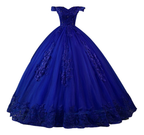 Vestido De Quinceañera Azul Rey Elegante Economico Nuevo