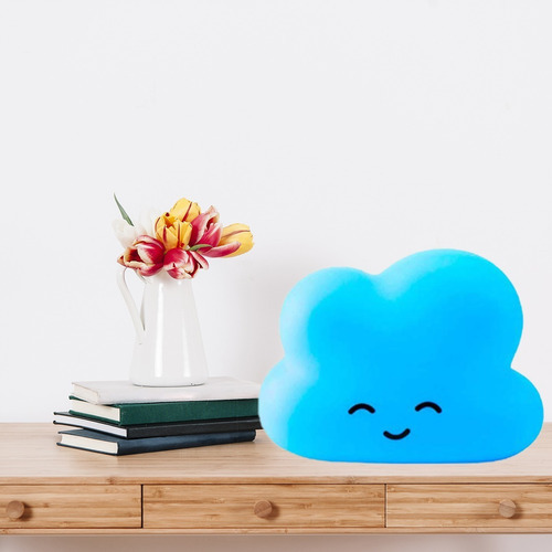 Luminária Abajur De Mesa Quarto Cloud Nuvem - Azul Fofa Cor da estrutura Azul-claro