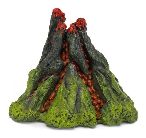 Penn Plax Adorno Resina Volcan Con Piedra Difusora , 12 Cms