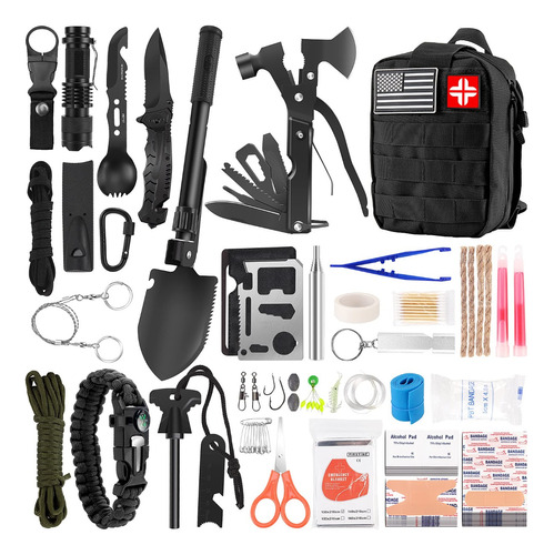 Kit Tactico De Supervivencia Emergencia 16 En 1 Con Estuche