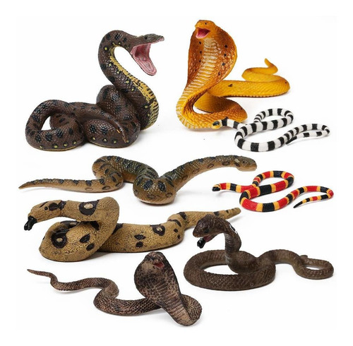 8 Figuras De Juguete Falsas De Serpientes Realistas, Falsas,