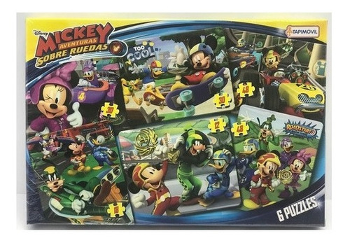Imagen 3 de 3 de 6 Puzzles Rompecabezas Disney Junior Mickey Sobre Ruedas