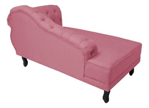 Recamier Divã Larissa Lado Esquerdo Suede Rosa