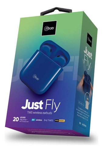 Audífonos Inalámbricos Bluetooth Inear Azul 8916 Just Fly