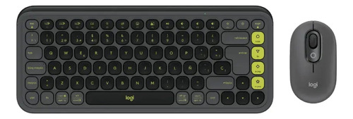 Kit Logitech Pop Icon Teclado + Mouse Inalámbrico Bt Grafito