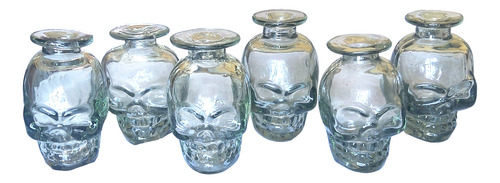 Botellita Craneo Mini Vidrio Artesanal Tapon Corcho Madera