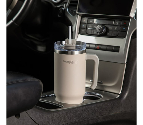 Termo Travel Mug Straw Acero Inox Wasabi 1,1 Lts Thermos