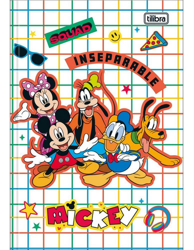 Caderno Brochura Capa Dura 1/4 Mickey Squad 48 Fl Tilibra Cor Colorido