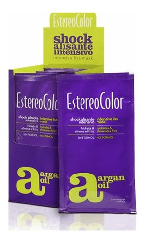 Estereo Color Shock Alisante Intensivo Aceite Argan Caja 10u