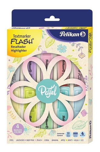 Resaltador Pelikan Flash Colores Pastel X10