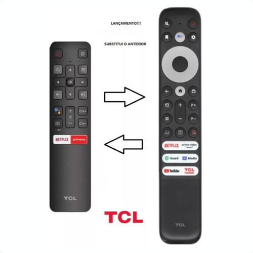 Controle Remoto Para Smart Tv Tcl 4k Rc802v Flr1 Rc902v