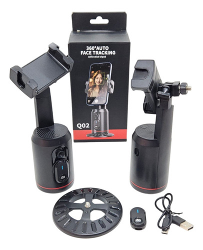 Soporte Celular Seguimiento 360 Automatico Facial Sin Manos Negro
