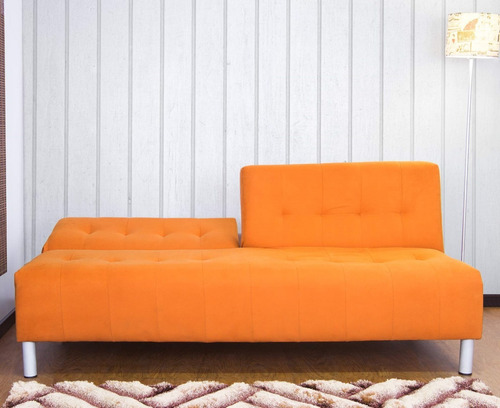 Sofacama Dual Tela Naranja