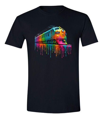 Playera Hombre Tren Psicodélico 000111n