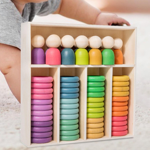 Nuevo Bloques De Construcción Montessori A Juego De Arcoíris
