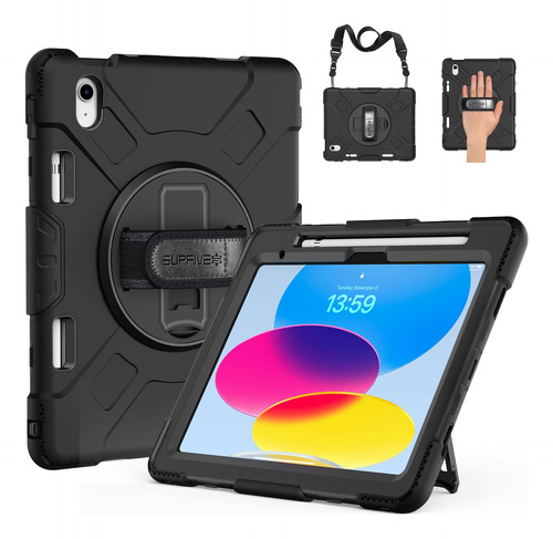 Funda Para Ipad Supfives A16 11ª/10ª Generación 2022/2025 Negro