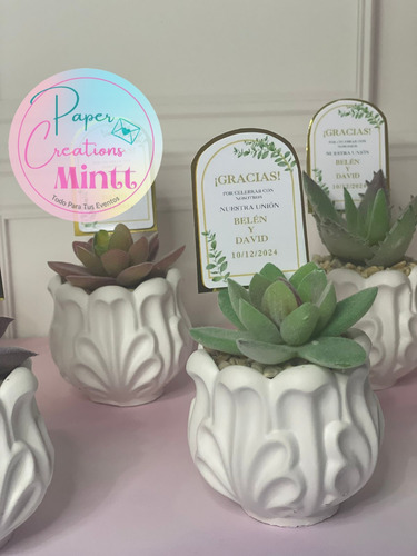 10 Mini Macetas Para Suculentas Velas Bautizo Boda Recuerdo