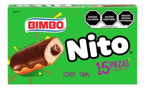 Nito Bimbo 15 Piezas Negrito Pan Dulce Chocolate 930g
