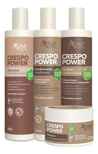 Kit Co Wash, Shampoo, Condicionador E Máscara Crespo Power