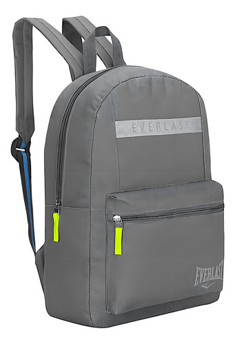 Mochila Everlast Porta Notebook Urbana Reforzada 16060 Gris Diseño De La Tela Lisa