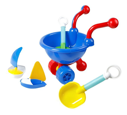 Kit De Praia Baldinho Brincar Areia Com Carriola Infantil