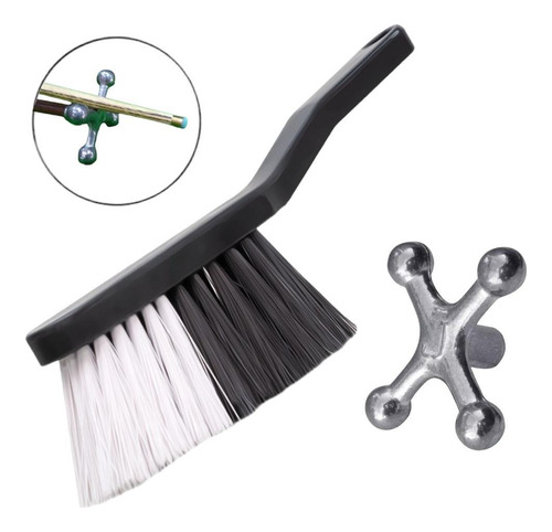 Escova Limpa Mesa Sinuca Snooker E Cruzeta P/ Taco Bilhar