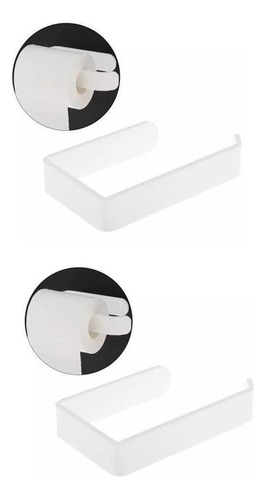 Kit 2 Portas Papel Higiênico Parede Acrílico Banheiro Cor Branco