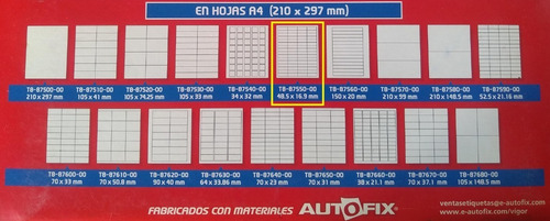 Imagen 2 de 2 de Etiqueta Autoadhesiva A4 Etidata Para Impresora - 8755 - 25h
