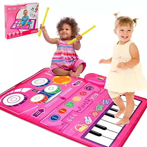 Juguetes para regalos de niñas de 1 año, tapete de piano 2 en 1, juguetes  Montessori para niñas de 1, 2 años, juguete musical educativo, regalos de  primer cumpleaños para niñas de