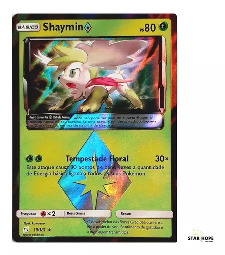 Original Carta Pokemon Lendaria ultra rara Shaymin V em Promoção