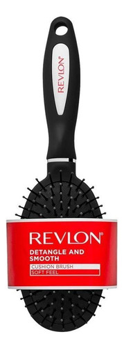 El cepillo acolchado Revlon Detangle desinfla y suaviza los rizos, color negro