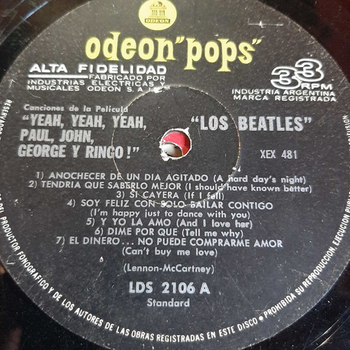 Sin Tapa Disco Los Beatles Canciones Pelicula Yeah Yeah  Bi0