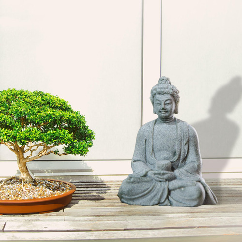 4 Estatua De Buda De Resina Figurita Coleccionable Escultura