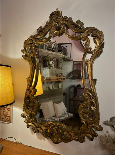 Antiguo Espejo Estilo Rococó Frances