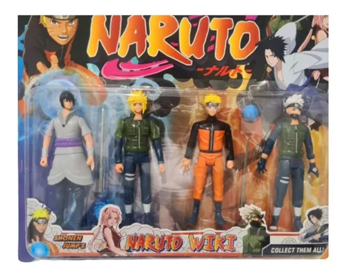 Cartela C/4 Bonecos Naruto A Diversão Do Desenho Animado