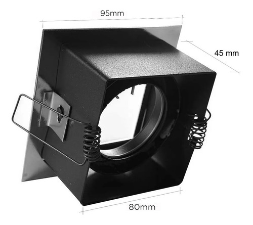 Pack X 10 Spots De Embutir Cuadrados Antideslumbrante Color Blanco Con Zolcalos Gu10 Y Dicroicas Led 7w Luz Fria