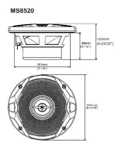 Imagem 6 de 8 de Par Falantes Náuticos Coaxiais 8 Jbl Marine Ms8520 120w Rms