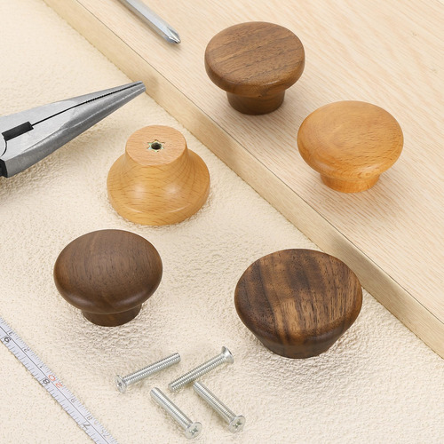 Perilla De Cajón De Madera Redonda De 4pcs 4pcs, Pernobas De