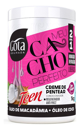 Creme Para Petear Anti Frizz Meu Cacho Perfeito Gota Dourada