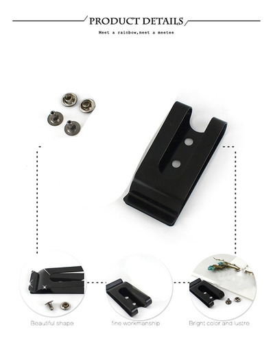 Clip Metálico Para Cinturón Con Resorte Doble, 56 X 25 Mm, 3