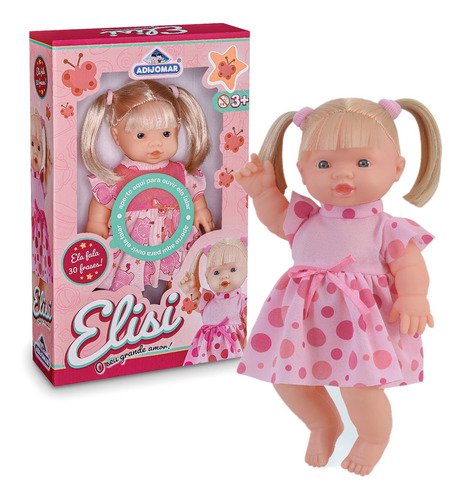 Boneca Loira Com Cabelo Para Pentear Divertida Aperta E Fala