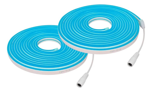 Tira Neon Flex Manguera 5m 12v Cinta Flexible Azul Ice Claro