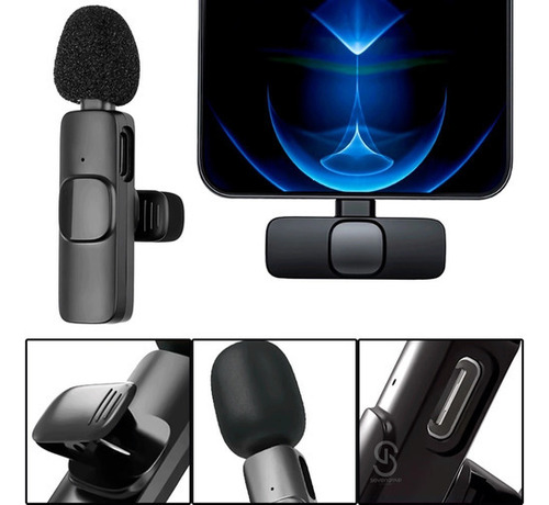Micrófono de solapa USB tipo C profesional