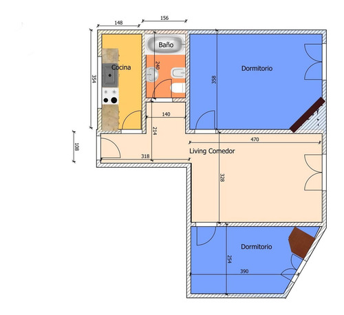 Imagen 19 de 21 de Departamento 3 Amb. Almagro Terraza Comun Parrilla