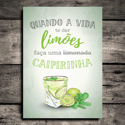 Imagem 4 de 6 de Placas Decorativas Cozinha Drinks E Desserts 20x30cm Kit 4un
