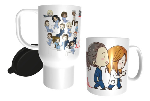 Taza Ceramica Jarro Termico Plastico Combo Greys Anatomy You Are My Person Meredith Grey Ellen Pompeo Cristina Yang 