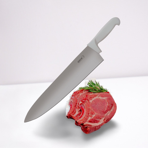 Cuchillo Filetero Chef Profesional Acero Inox. 35cm Steiner Color Mango Blanco