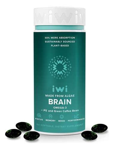 Iwi Brain Omega-3 + Ps Y Extracto De Grano De Caf Verde, Hec