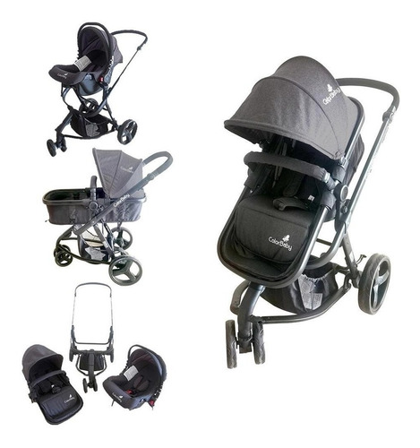 Imagem 8 de 8 de Carrinho De Bebê Europeu Berço Moises + Bebê Conforto Luxo